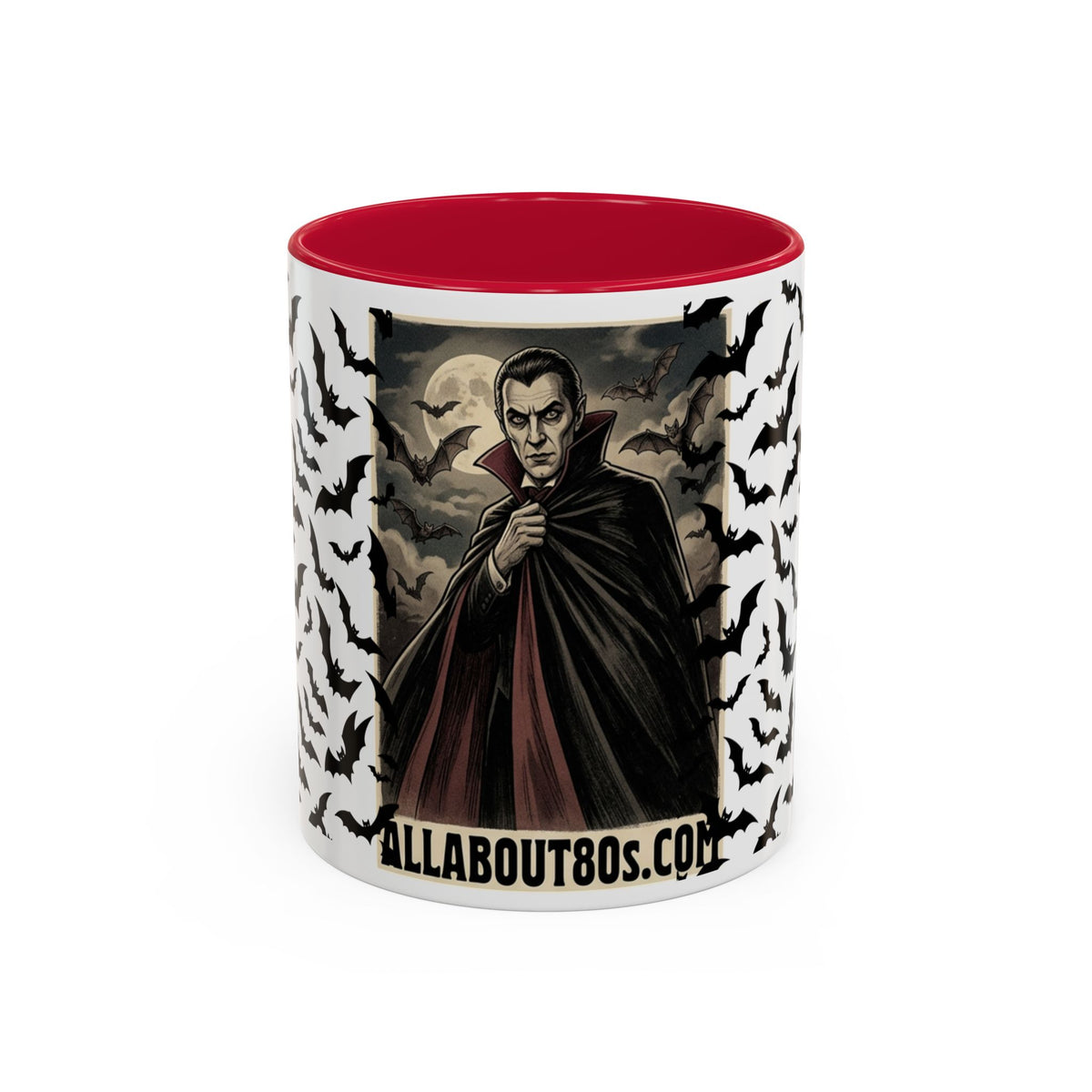 Vampire Dracula Bat Pattern Coffee Mug – Gothic Halloween 11oz/15oz
