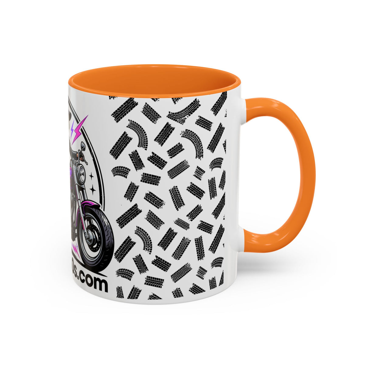 Witch Biker Motorcycle Mug — Retro 80s Neon Witch on Bike Coffee Cup (11oz/15oz)