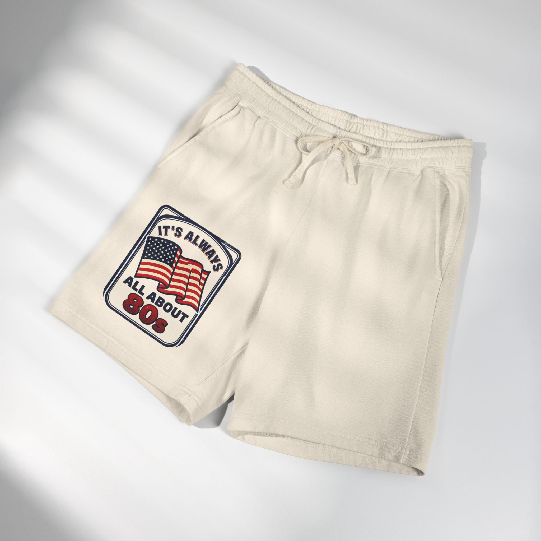 Retro 'It's Always All About 80s' Fleece Sweat Shorts