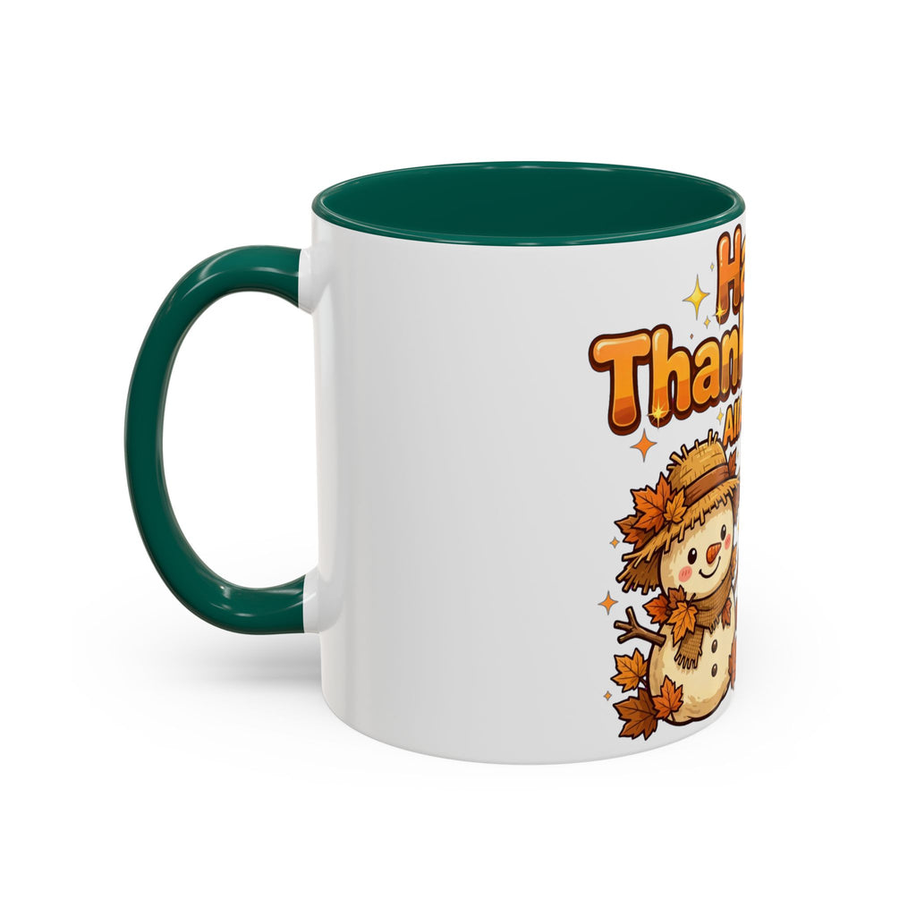 Happy Thanksgiving Pumpkin & Scarecrow Mug – Festive Fall Coffee Cup (11oz, 15oz)