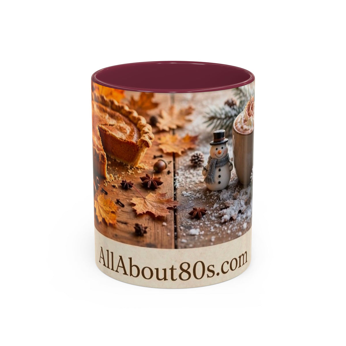 AllAbout80s Seasonal Coffee Mug (11oz/15oz) — Autumn & Winter Cozy Hot Cocoa Design