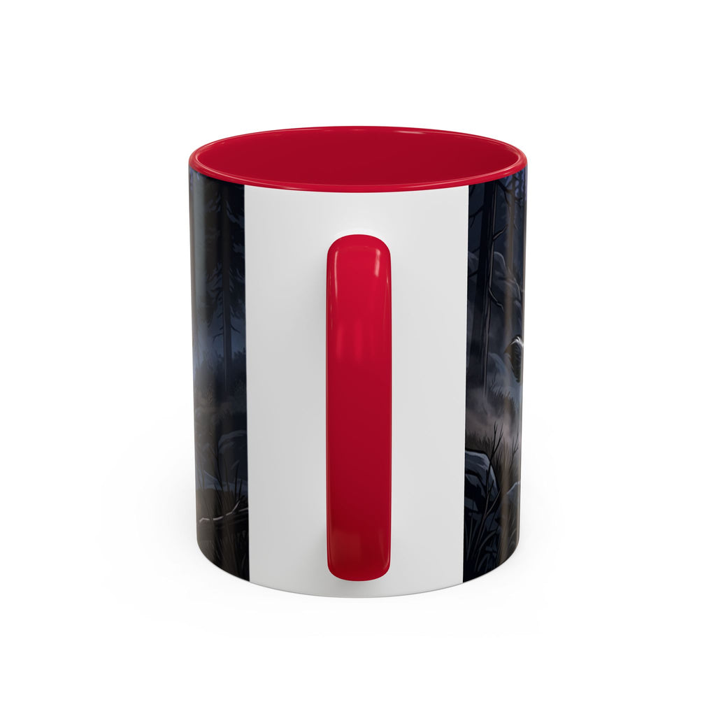 Wolf Pack Nightscape Mug — 11oz/15oz Scenic Black-Interior Coffee Cup