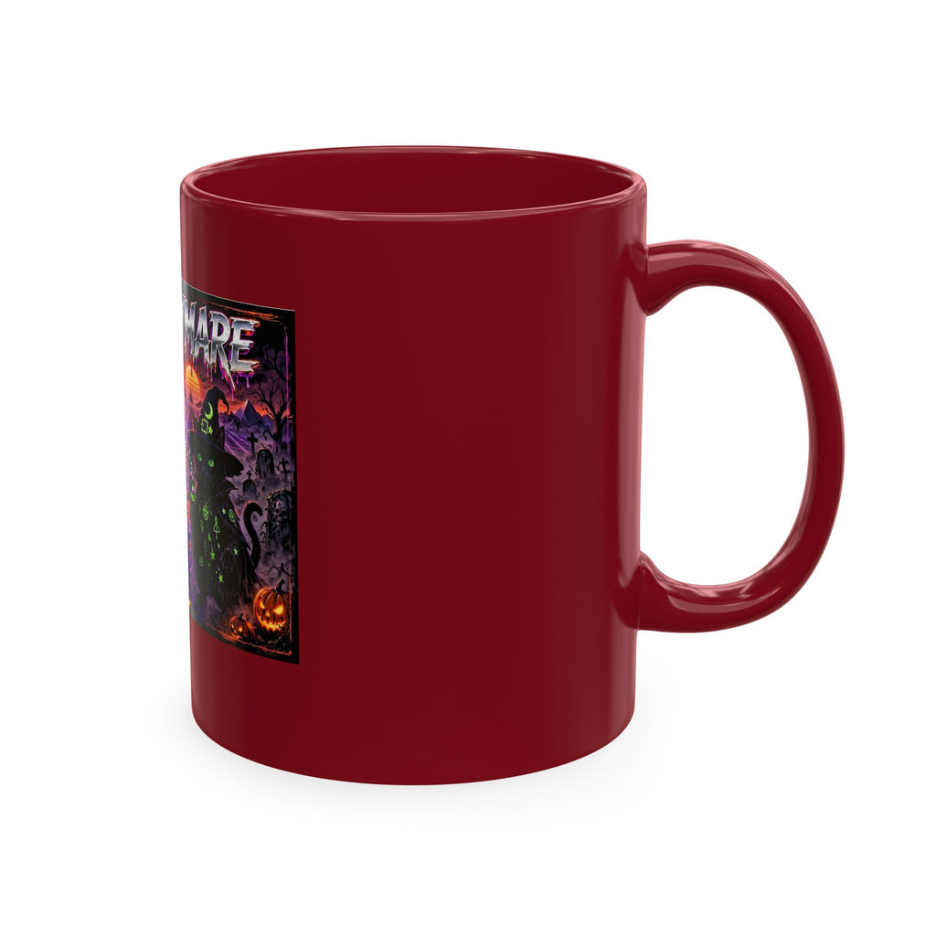 Halloween Nightmares Ceramic Mug – 80s Horror Retro Pumpkin Witch Coffee Cup