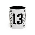 Number 13 Accent Mug — Bold Sports-Style Ceramic Coffee Cup (11oz/15oz)