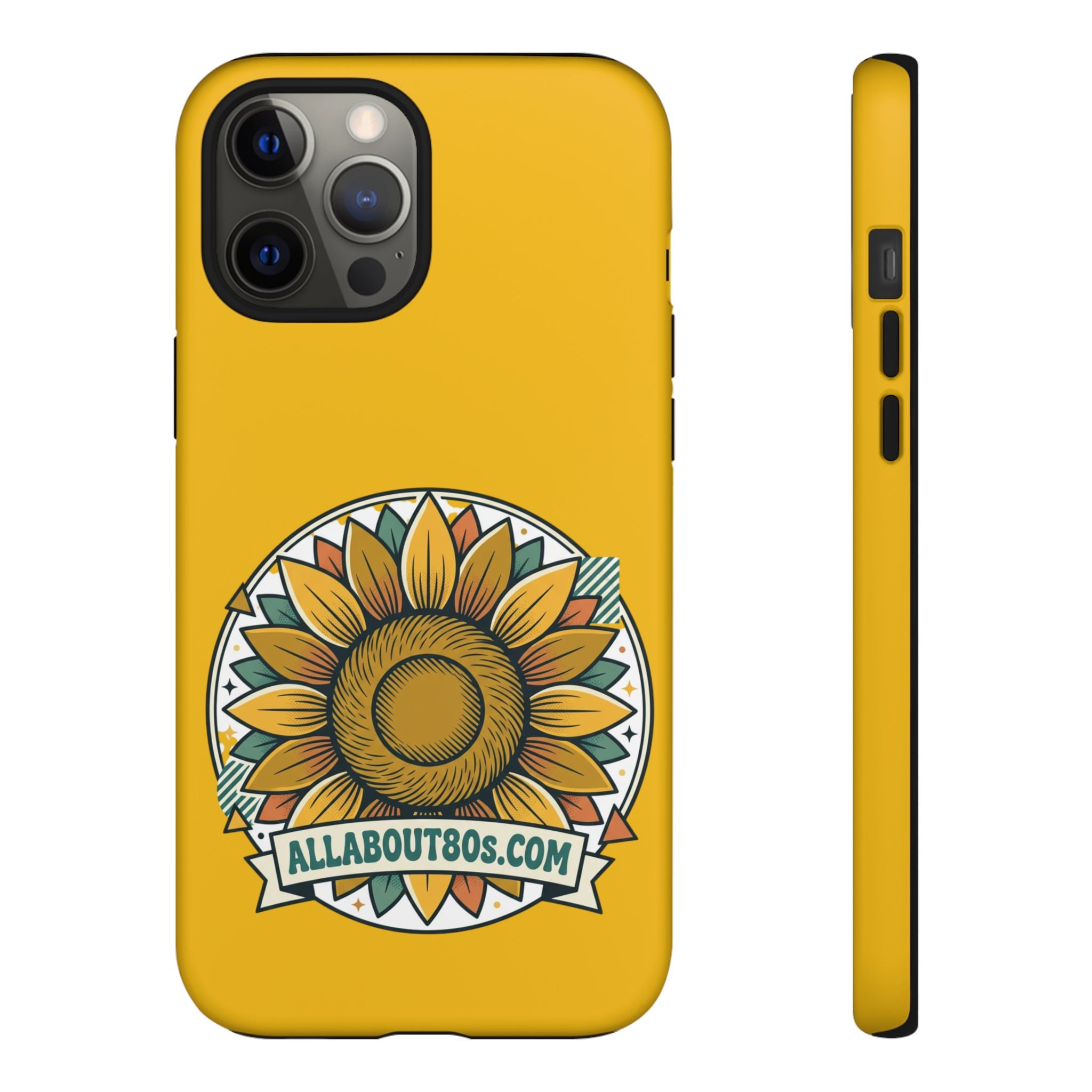 Sunflower Logo Phone Case — AllAbout80s.com Yellow Protective Cover