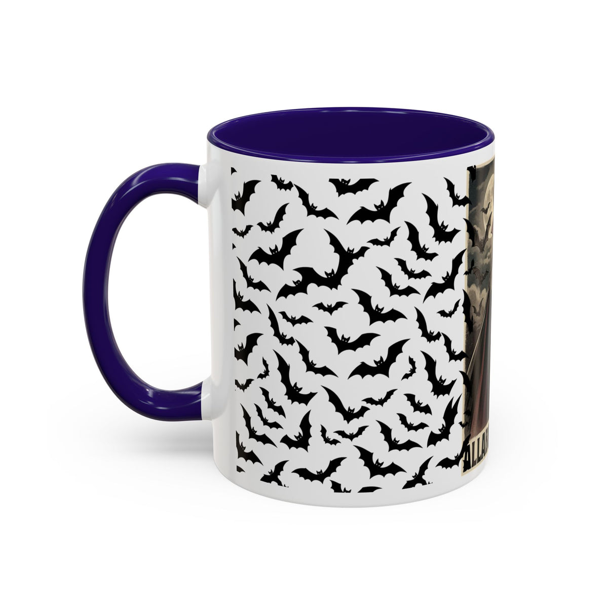 Vampire Dracula Bat Pattern Coffee Mug – Gothic Halloween 11oz/15oz