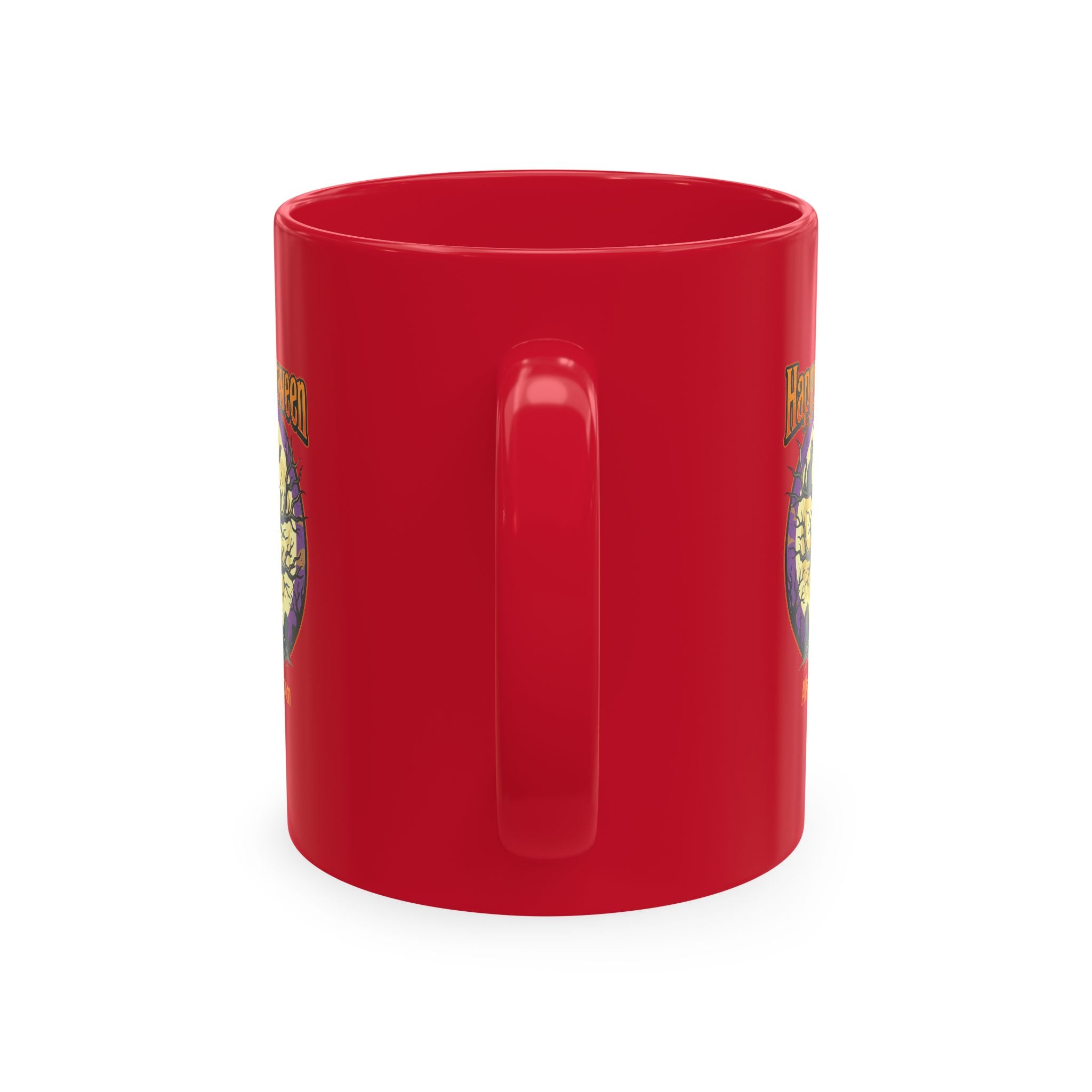 Happy Halloween Ceramic Mug — Spooky Tree & Moon Coffee Cup