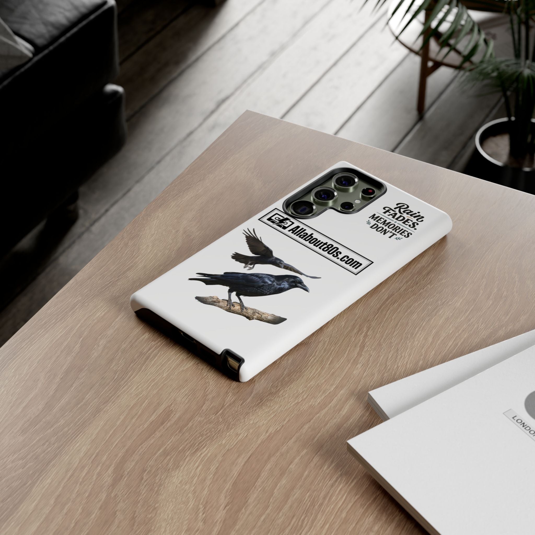Raven Flight Phone Case — Protective iPhone Case with Black Crow Design