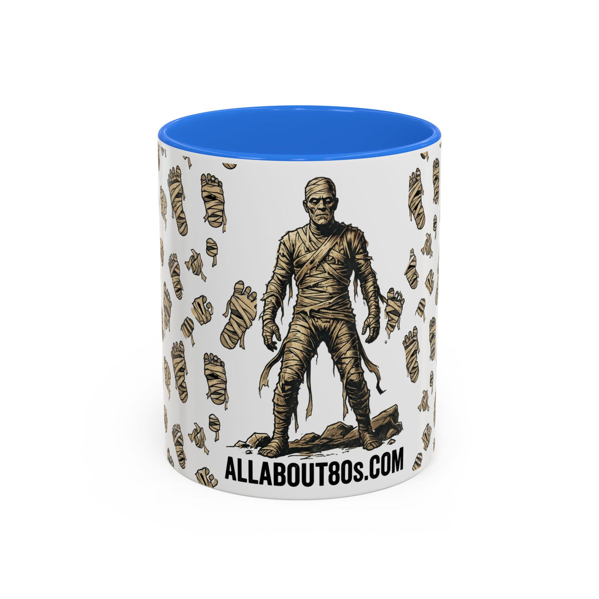 Mummy Pattern Coffee Mug (11oz & 15oz) – Retro Monster Tea Cup with AllAbout80s.com Design