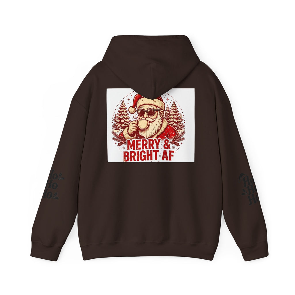 Merry & Bright AF Christmas Santa Hoodie
