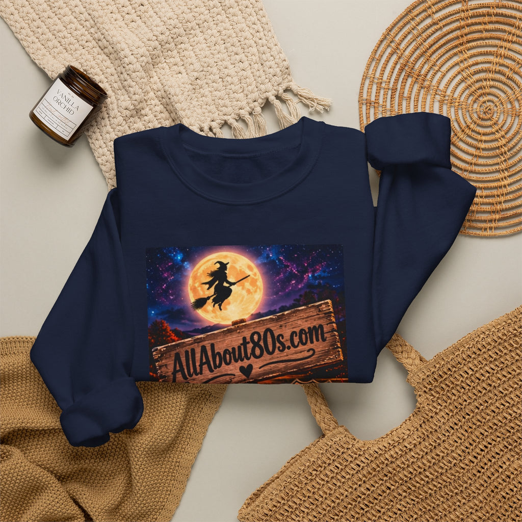 Halloween Route 66 Sweatshirt — AllAbout80s.com Pumpkin Witch Crewneck
