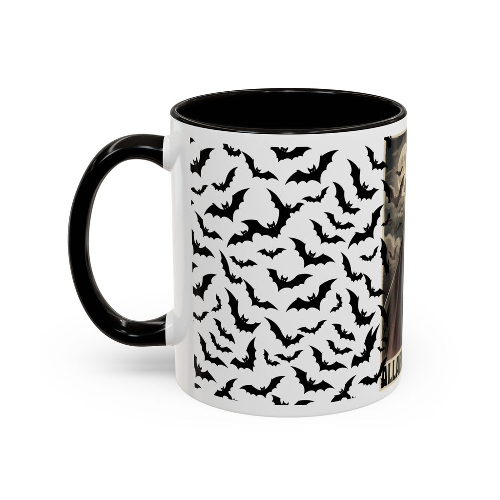 Vampire Dracula Bat Pattern Coffee Mug – Gothic Halloween 11oz/15oz