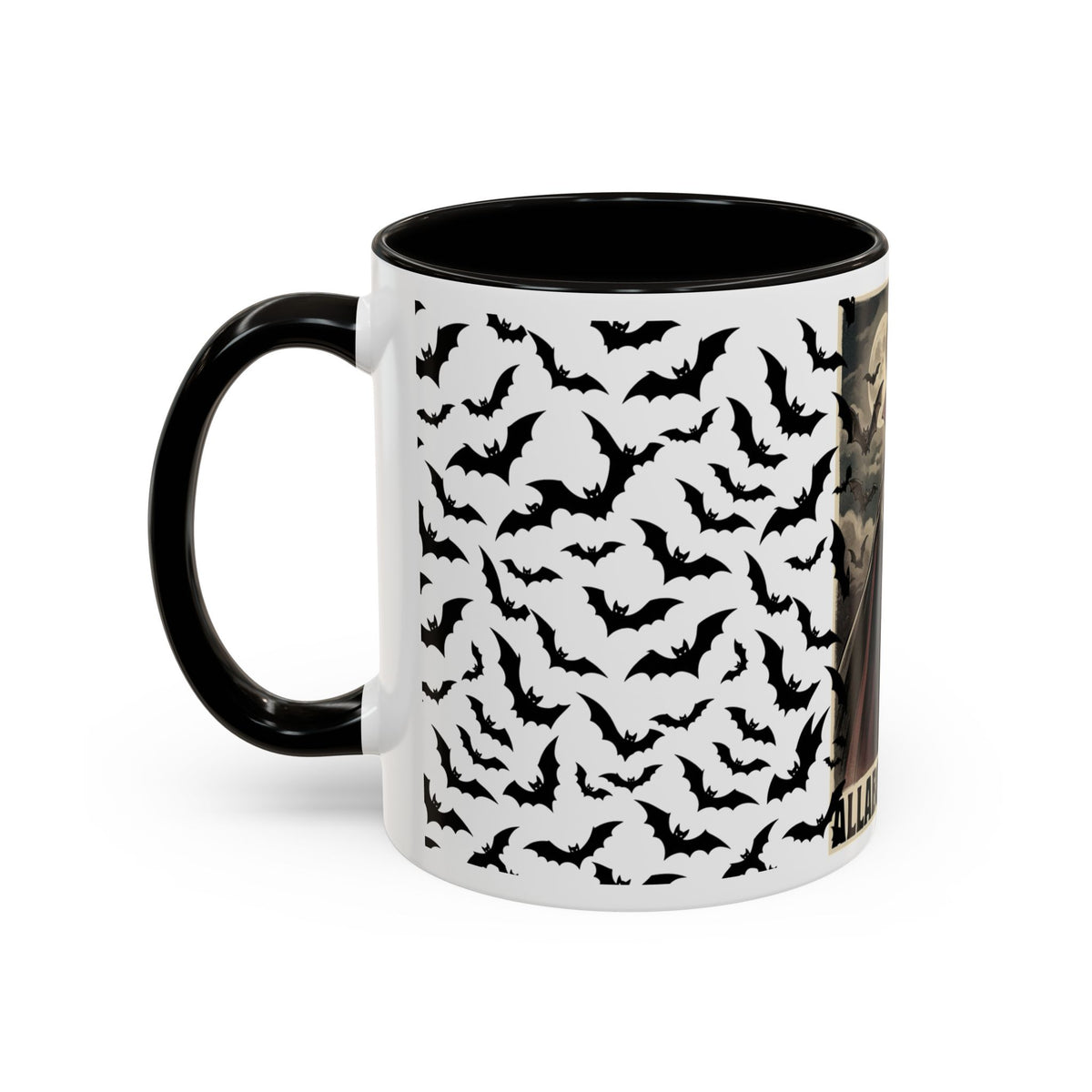 Vampire Dracula Bat Pattern Coffee Mug – Gothic Halloween 11oz/15oz