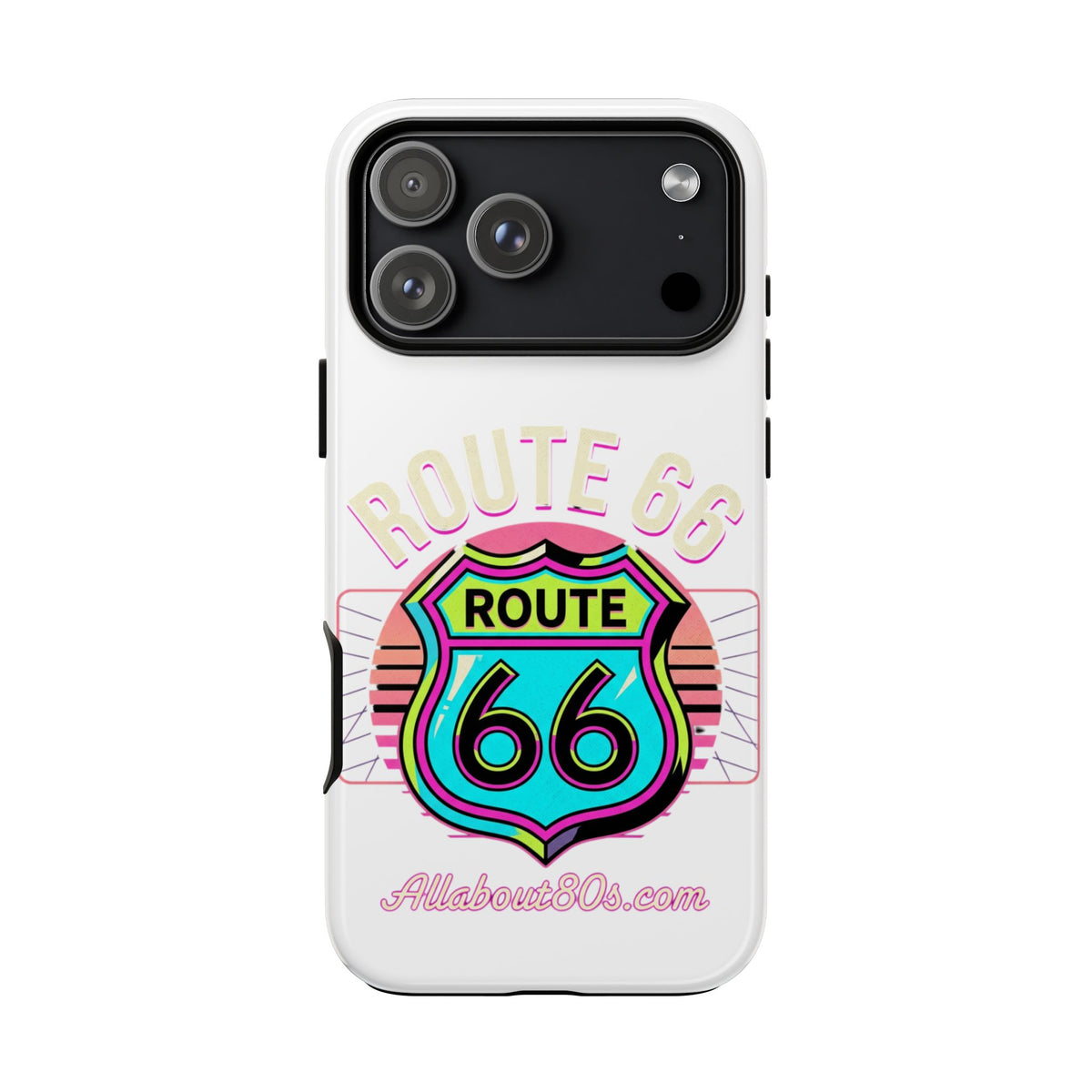 Route 66 Neon Phone Case — Retro Road Trip iPhone Cover