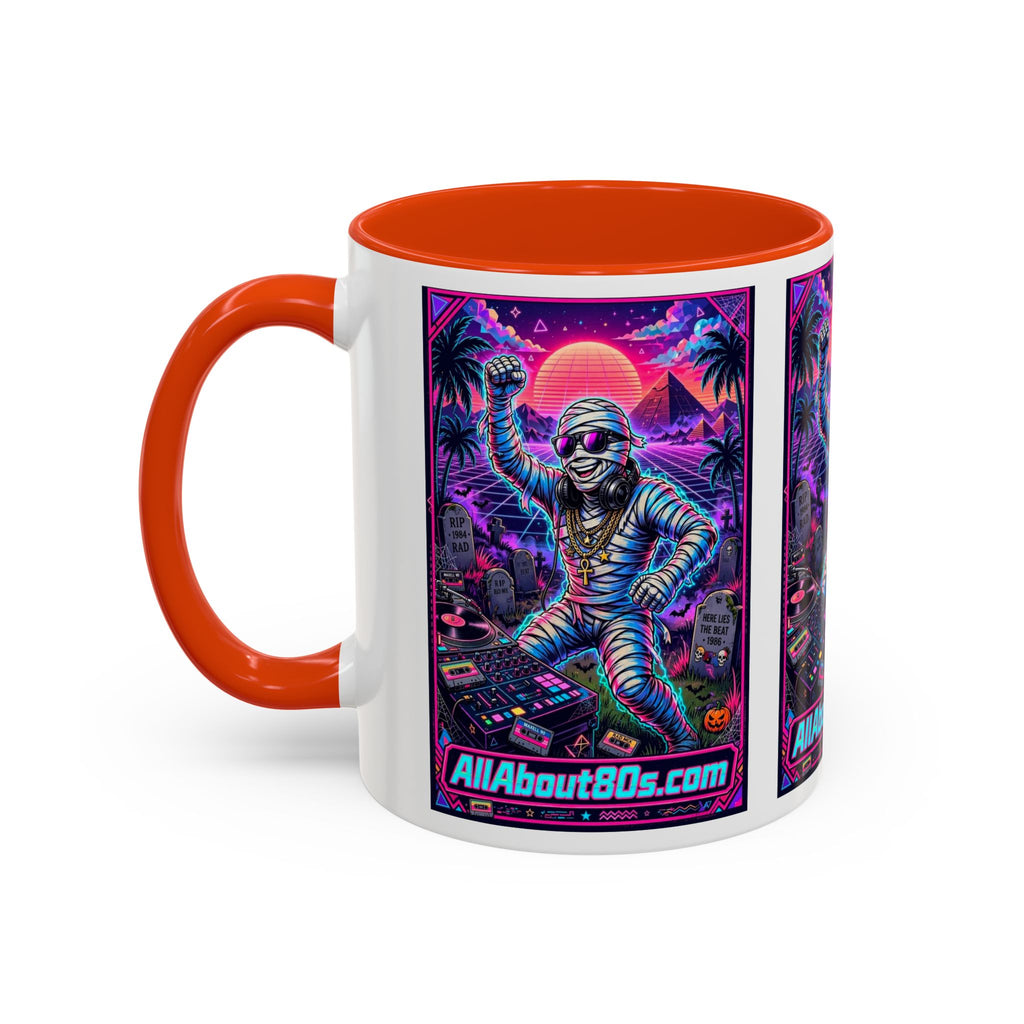 80s Retro Astro Skate Mug — Neon Vaporwave Skeleton Skateboard Coffee Cup (AllAbout80s.com)