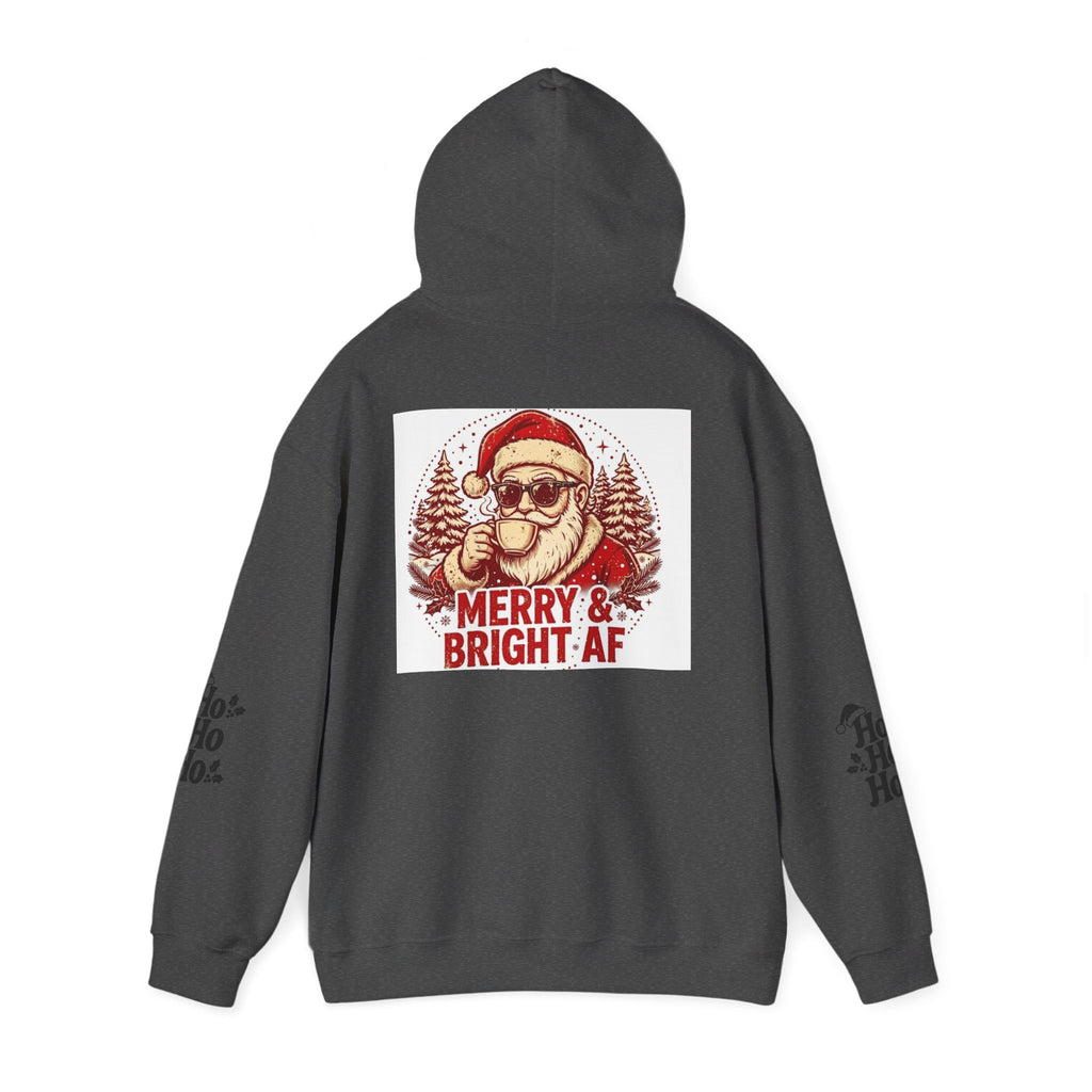 Merry & Bright AF Christmas Santa Hoodie