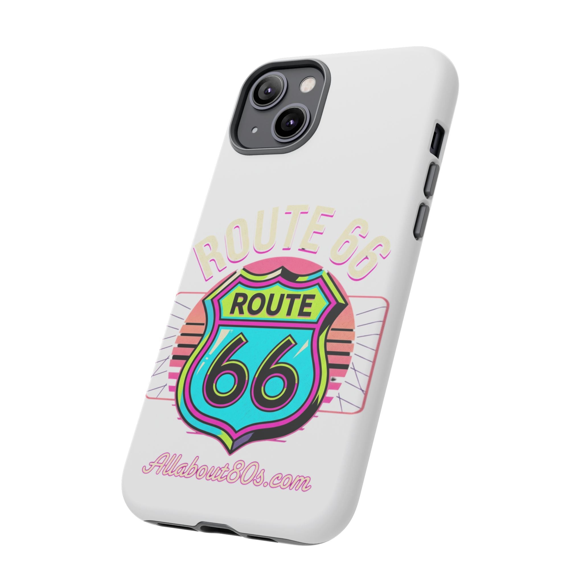 Route 66 Neon Phone Case — Retro Road Trip iPhone Cover