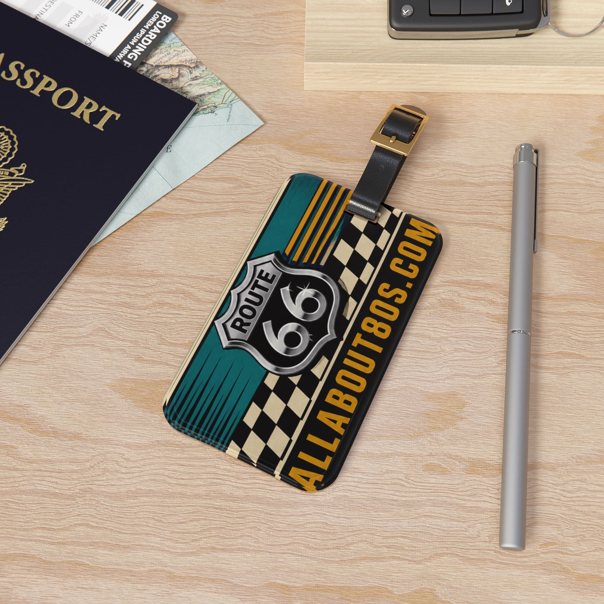 Route 66 Luggage Tag — Vintage Road Trip ID Tag (AllAbout80s.com)