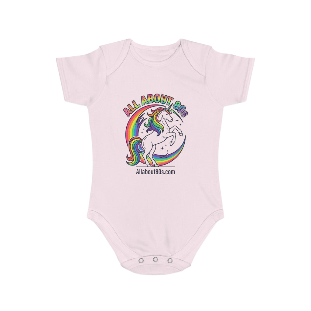 Baby Bodysuit — Rainbow Unicorn "All About 80s" Infant Onesie
