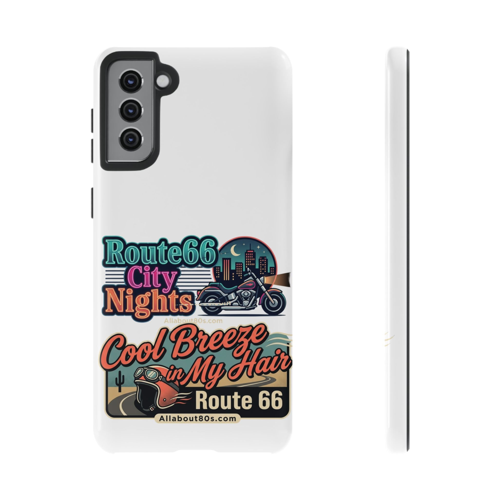 Phone Case — Route 66 City Nights Motorcycle Design