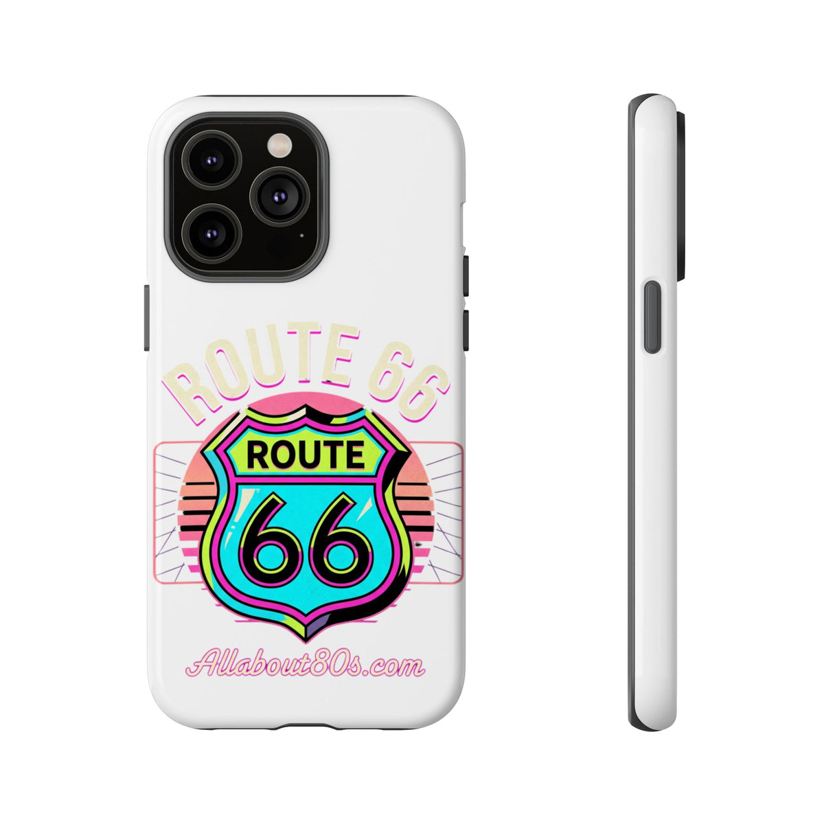 Route 66 Neon Phone Case — Retro Road Trip iPhone Cover
