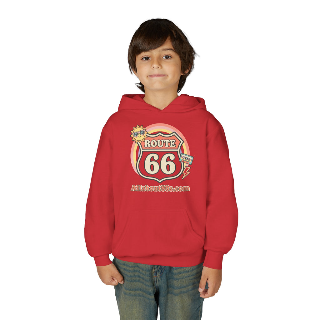 Route 66 Youth Hoodie — Retro Road Trip Graphic Sweatshirt