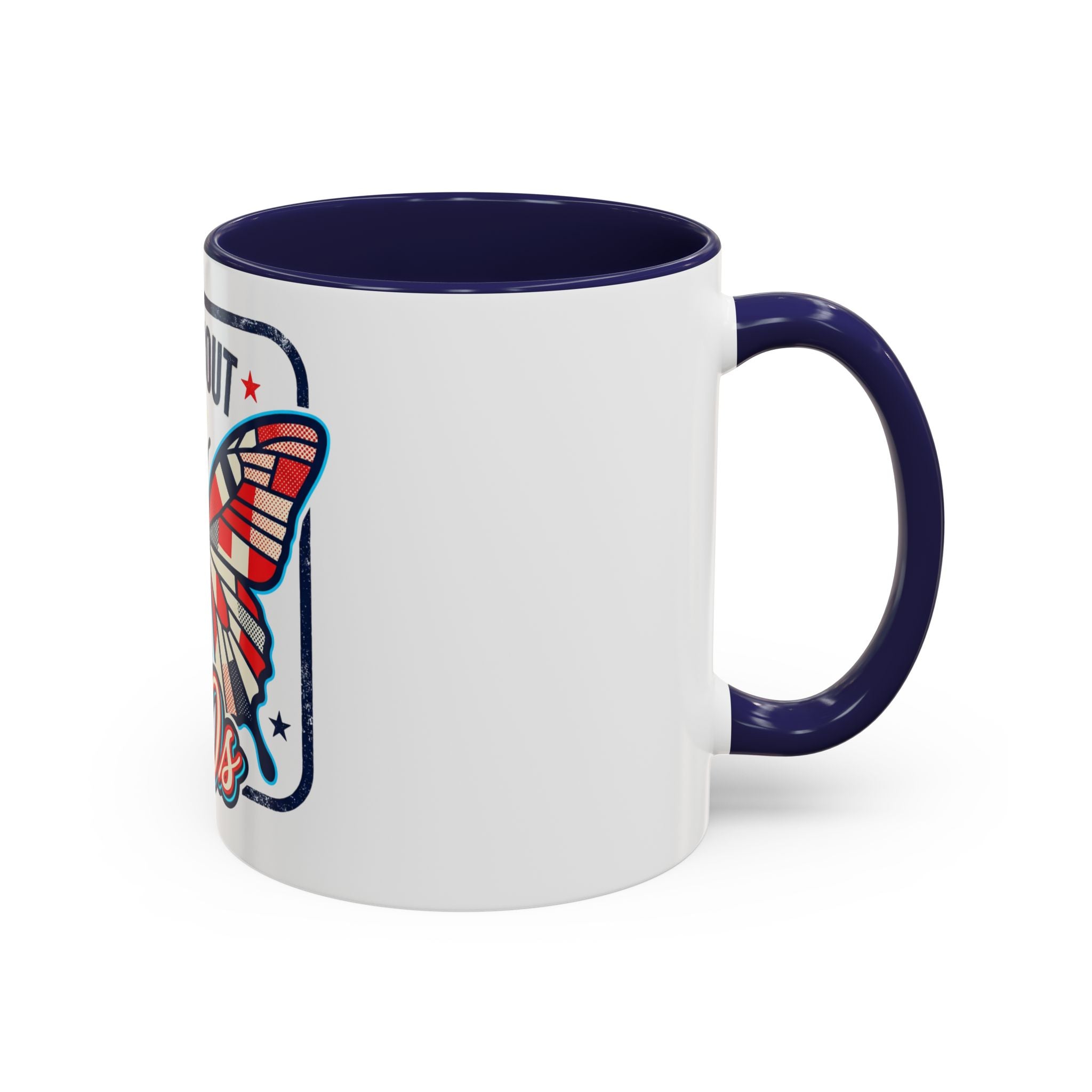 All About '80s Butterfly Accent Coffee Mug – Retro Patriotic 80s Gift