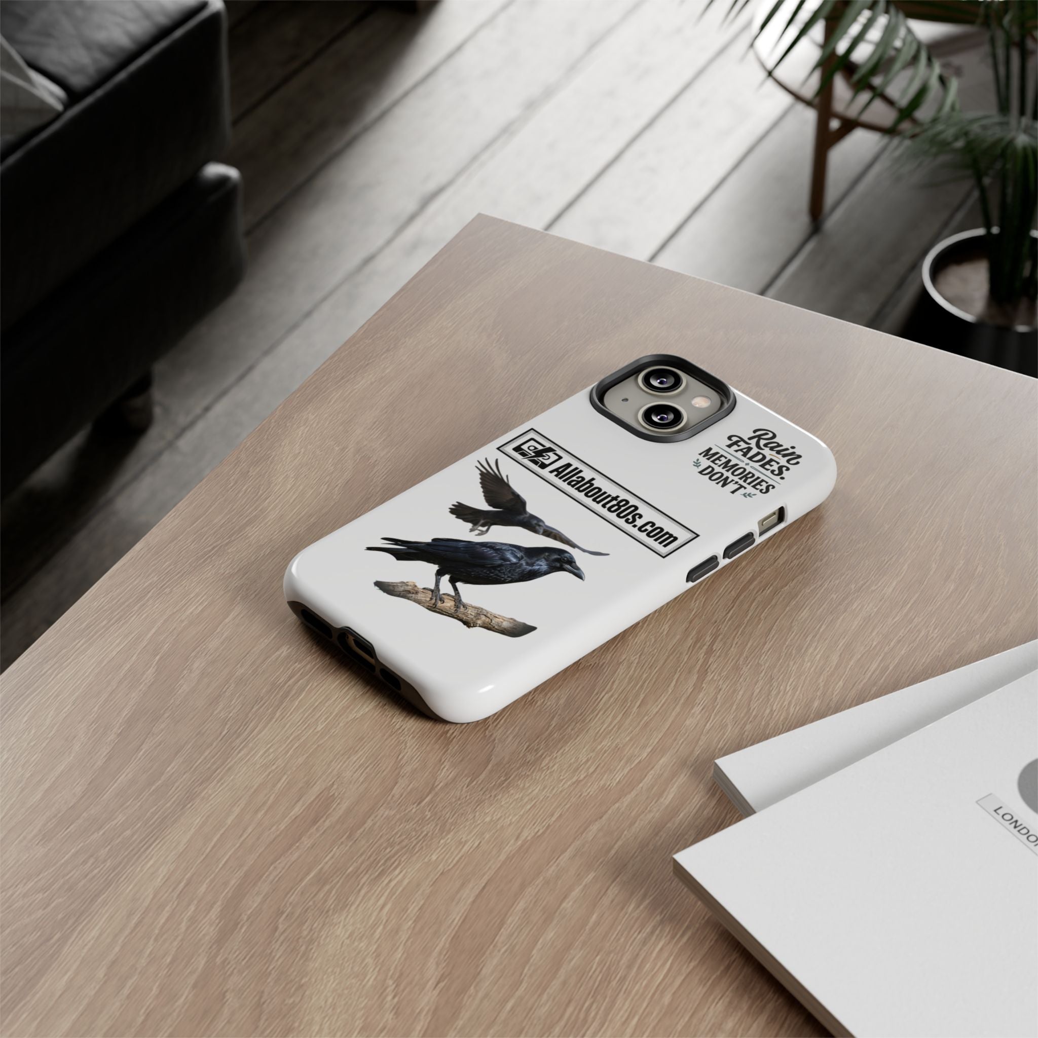 Raven Flight Phone Case — Protective iPhone Case with Black Crow Design
