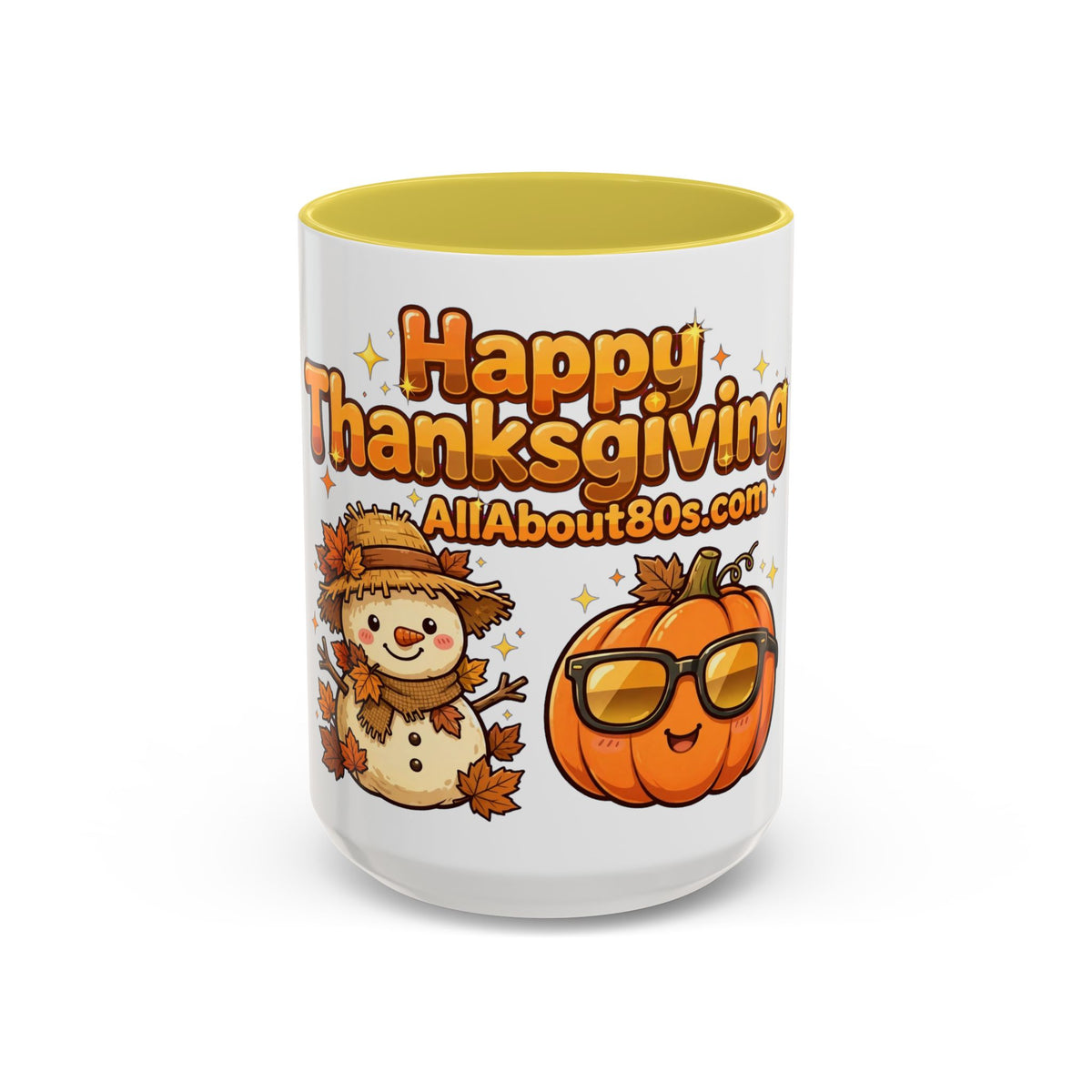 Happy Thanksgiving Pumpkin & Scarecrow Mug – Festive Fall Coffee Cup (11oz, 15oz)