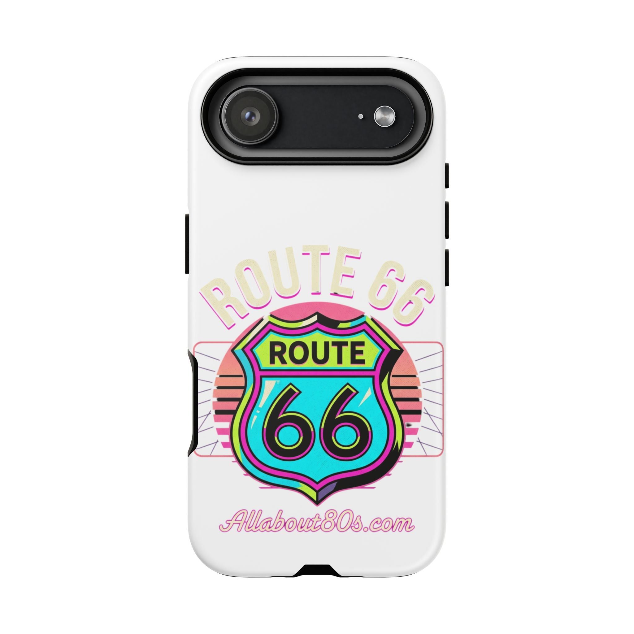 Route 66 Neon Phone Case — Retro Road Trip iPhone Cover