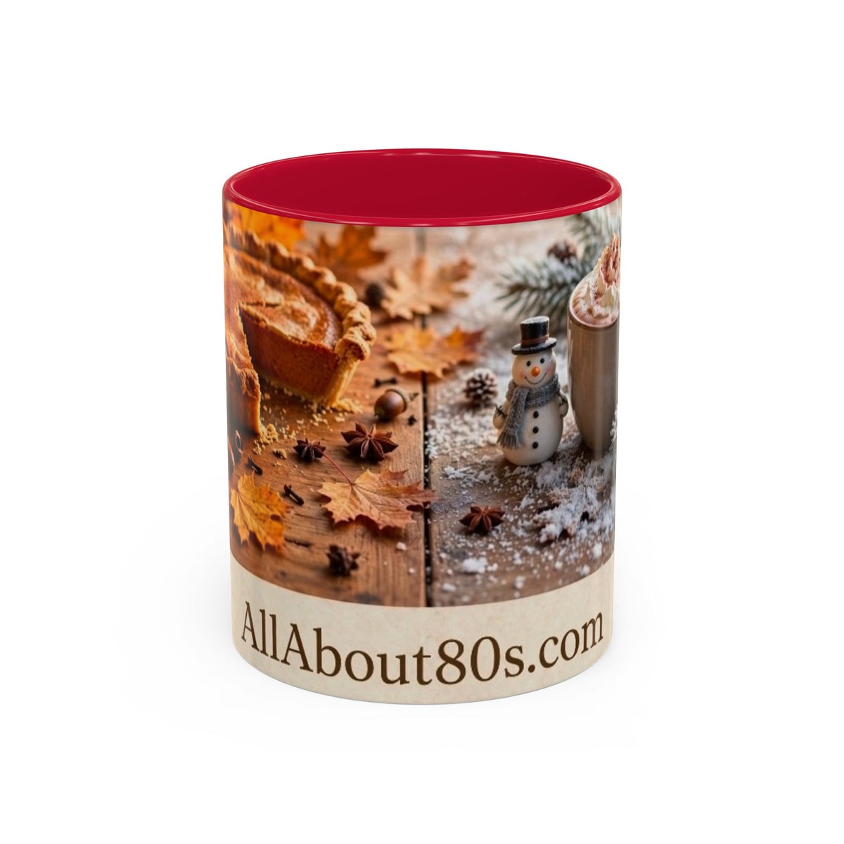 AllAbout80s Seasonal Coffee Mug (11oz/15oz) — Autumn & Winter Cozy Hot Cocoa Design