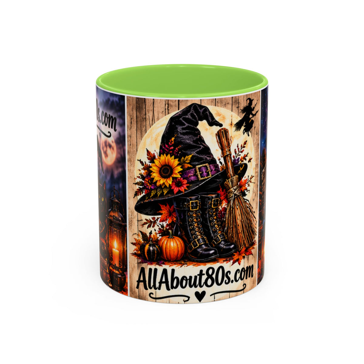 Halloween Witch Scene Coffee Mug — AllAbout80s.com Pumpkin & Moon 11oz/15oz