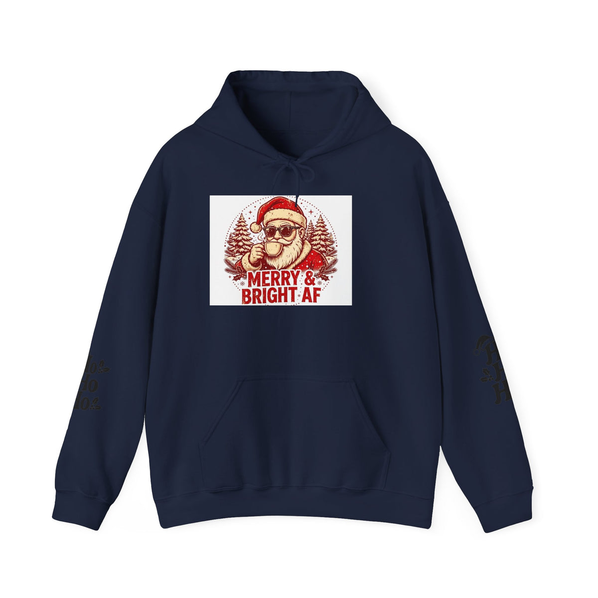 Merry & Bright AF Christmas Santa Hoodie