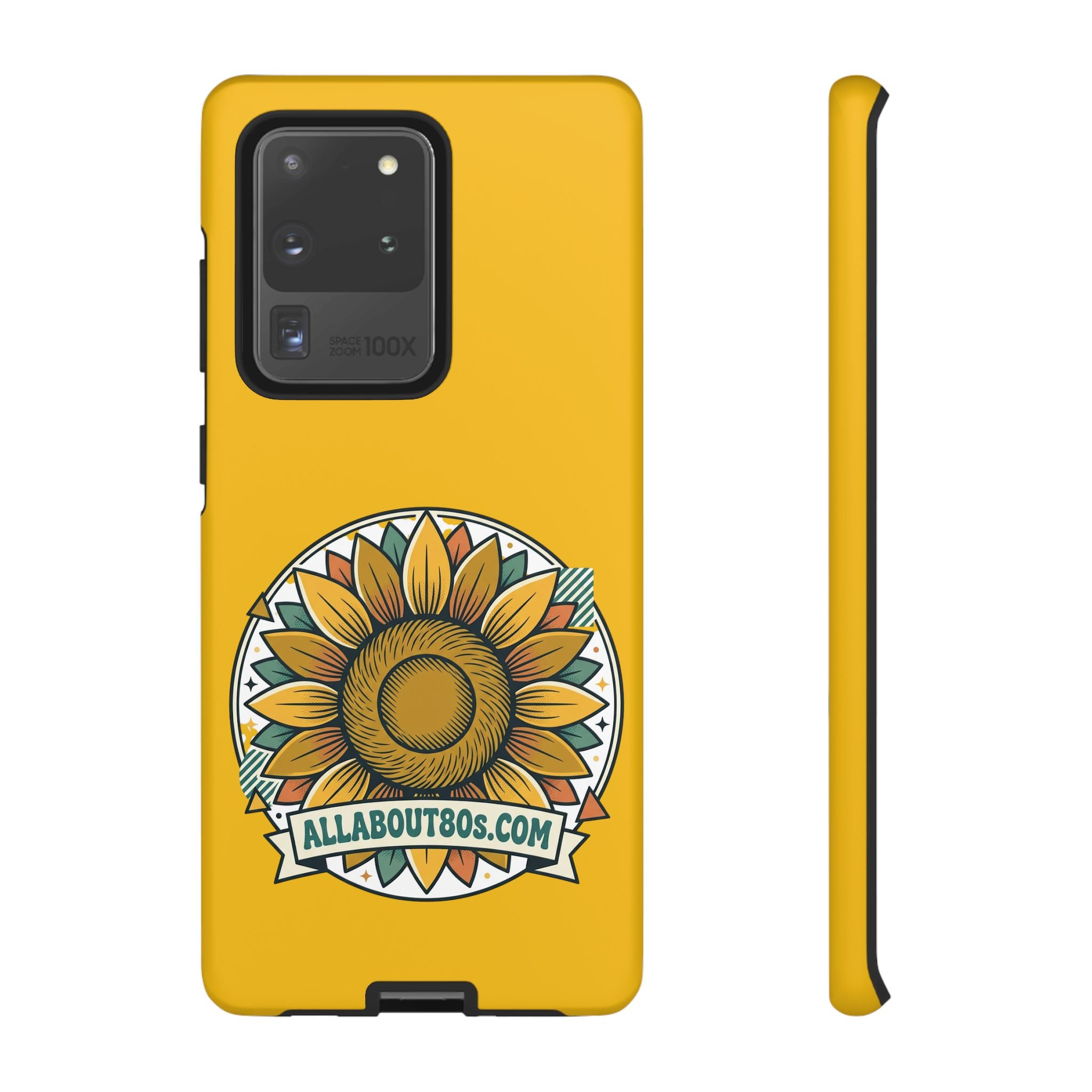 Sunflower Logo Phone Case — AllAbout80s.com Yellow Protective Cover