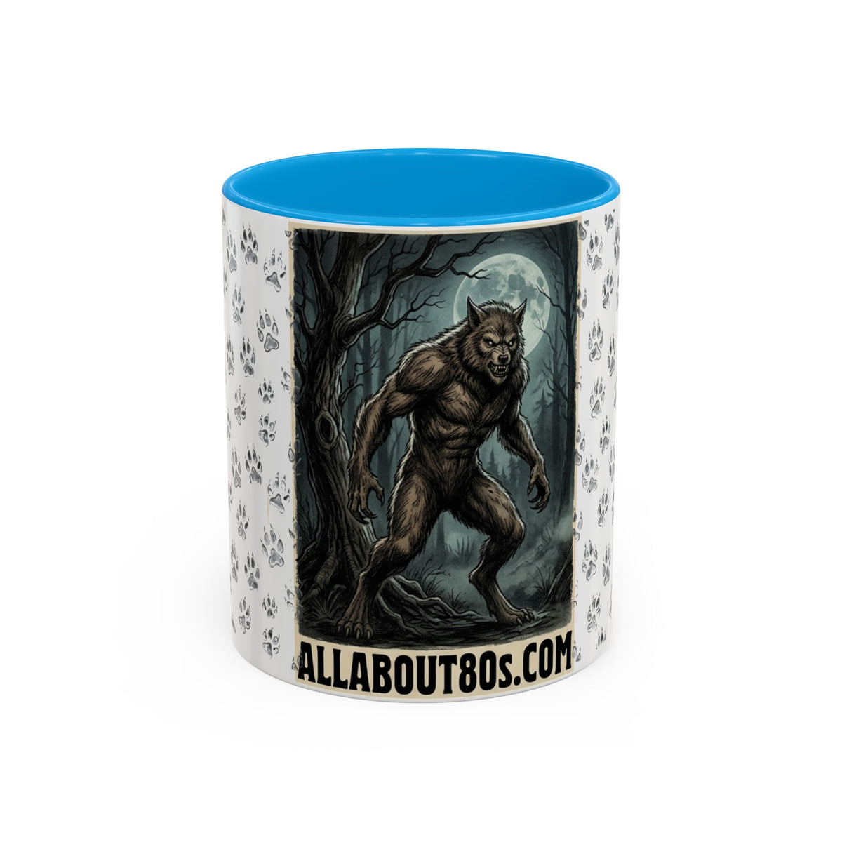Werewolf Pawprint Mug — Gothic Moonlit Monster Coffee Cup (11oz & 15oz)