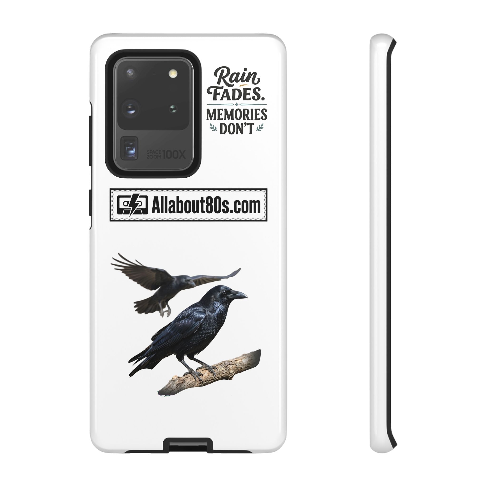 Raven Flight Phone Case — Protective iPhone Case with Black Crow Design