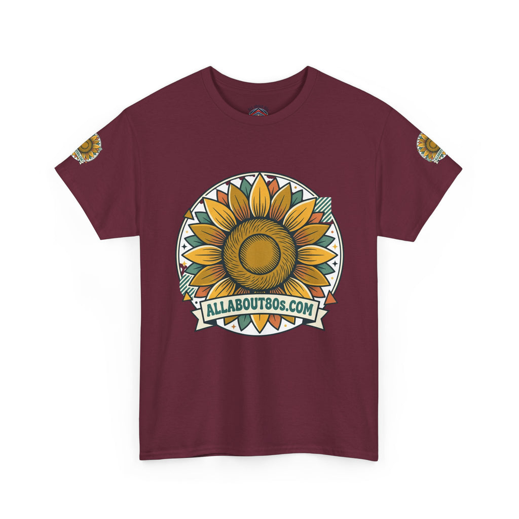 Sunflower Logo T-Shirt — AllAbout80s.com Vintage Floral Tee