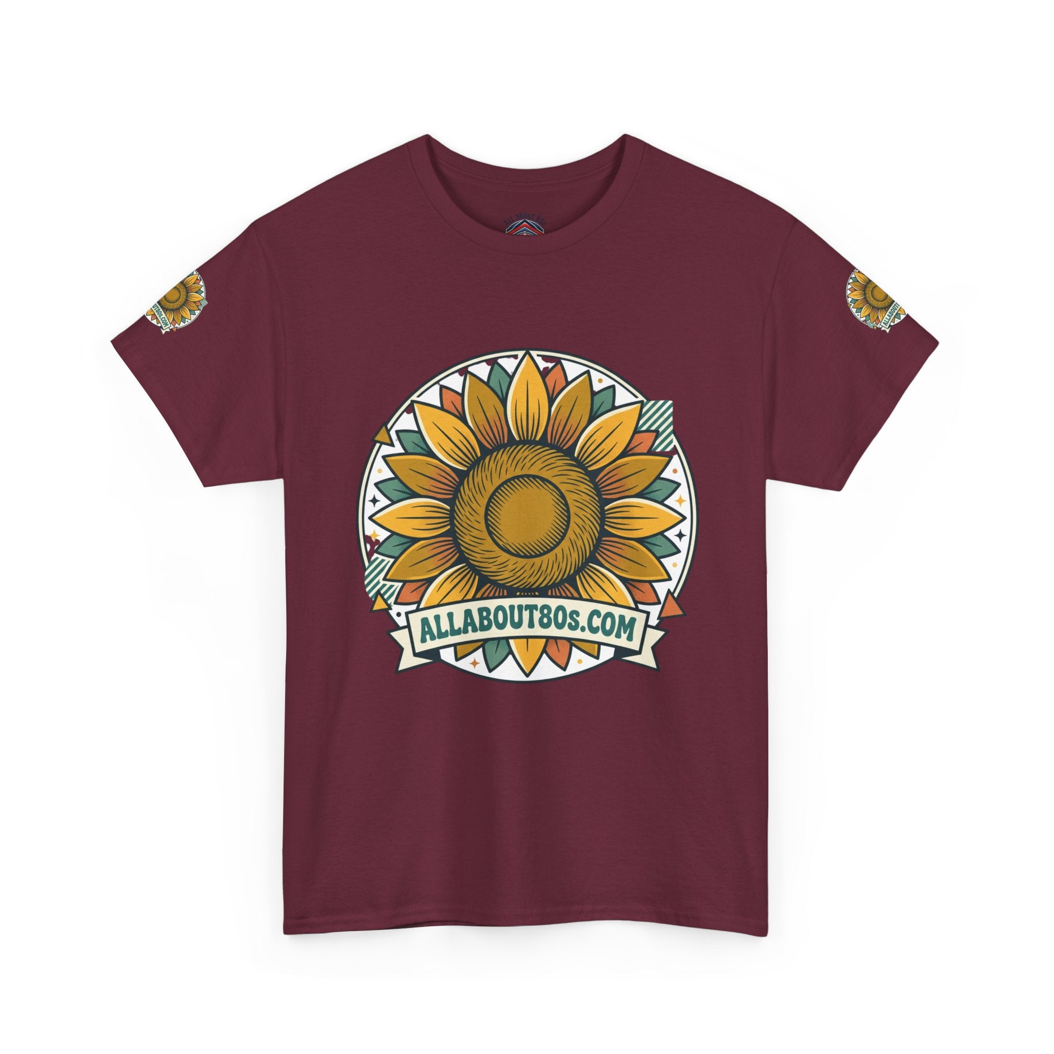 Sunflower Logo T-Shirt — AllAbout80s.com Vintage Floral Tee