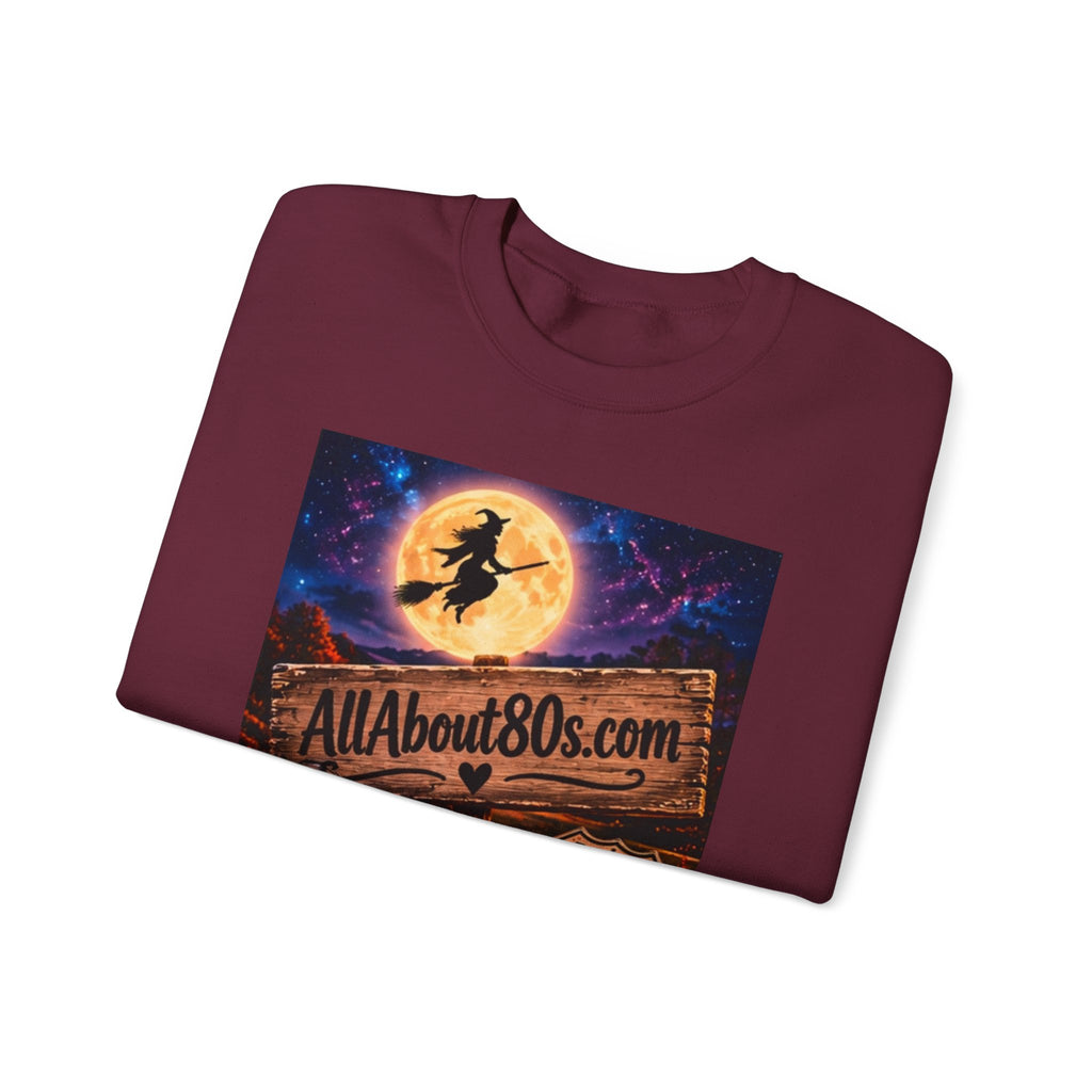 Halloween Route 66 Sweatshirt — AllAbout80s.com Pumpkin Witch Crewneck