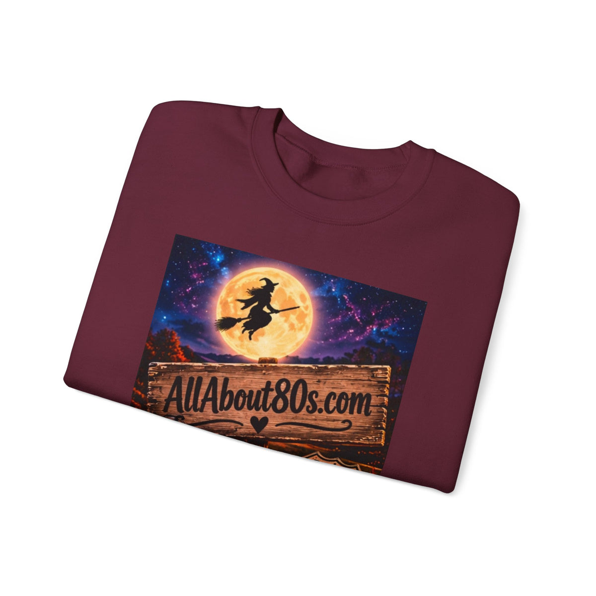 Halloween Route 66 Sweatshirt — AllAbout80s.com Pumpkin Witch Crewneck
