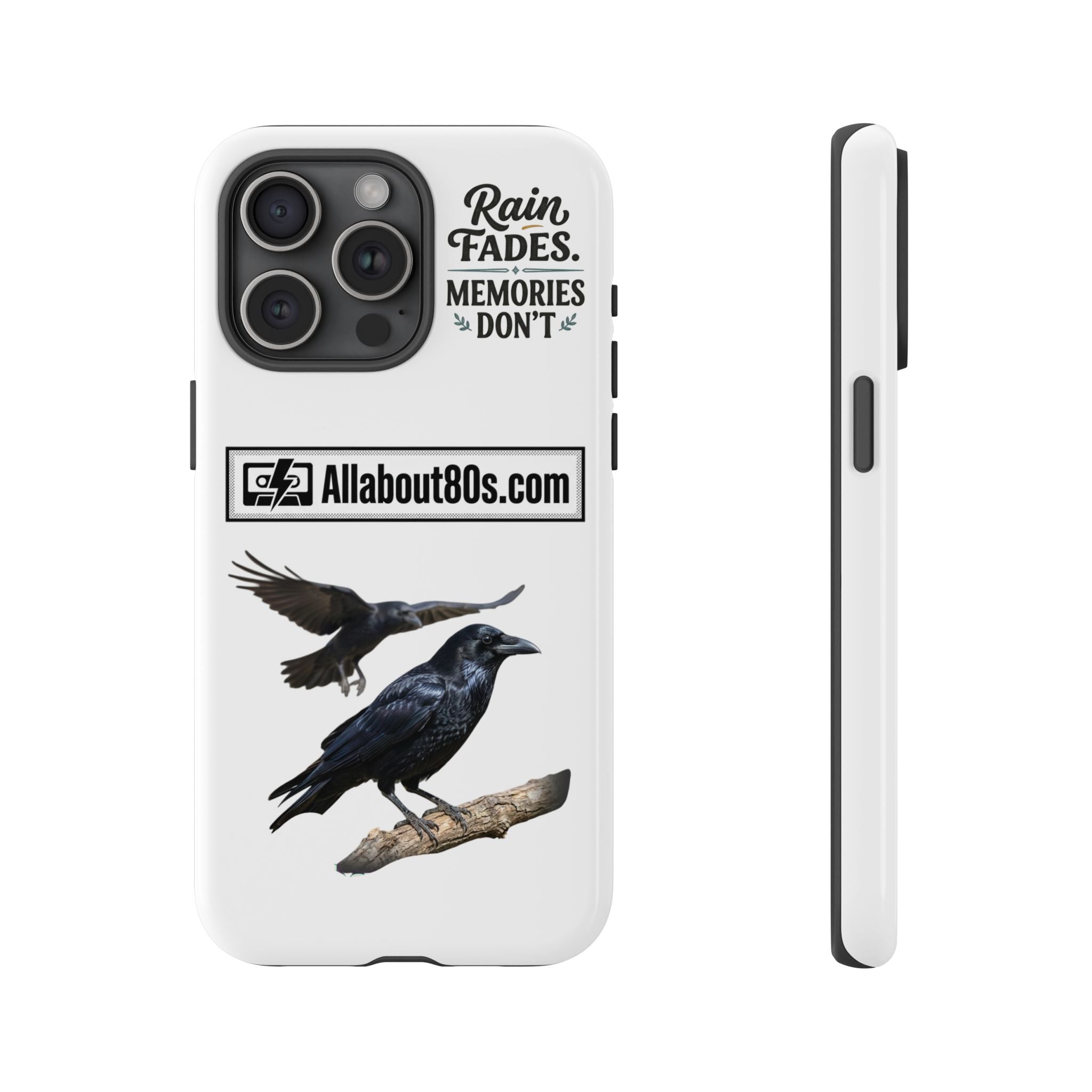 Raven Flight Phone Case — Protective iPhone Case with Black Crow Design