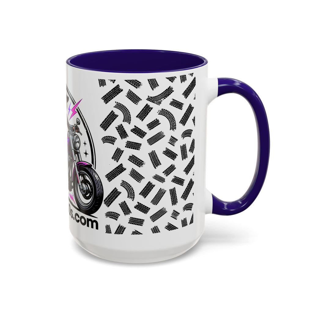 Witch Biker Motorcycle Mug — Retro 80s Neon Witch on Bike Coffee Cup (11oz/15oz)