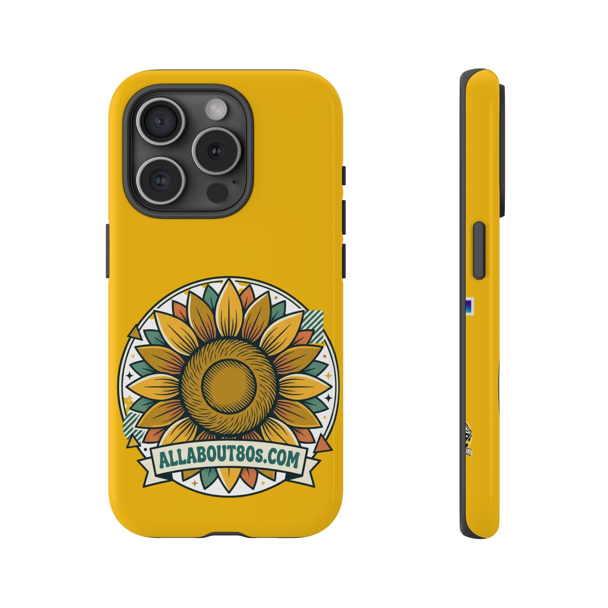 Sunflower Logo Phone Case — AllAbout80s.com Yellow Protective Cover