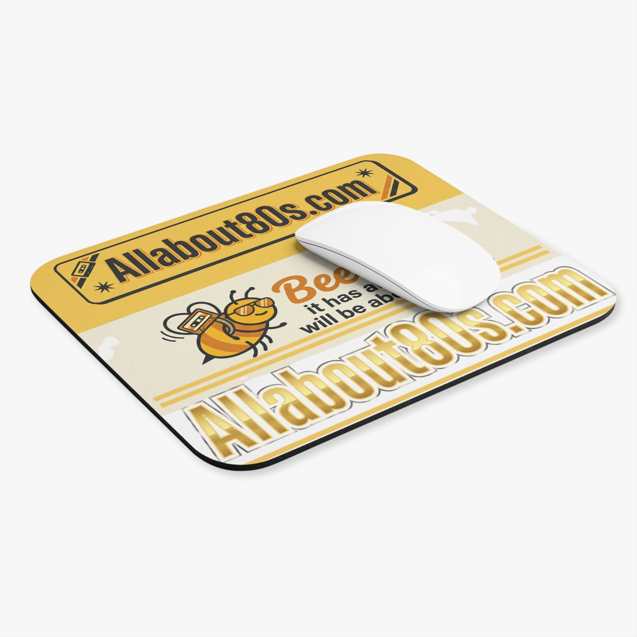 Beecause 80s Mouse Pad — AllAbout80s.com Retro Bee Desk Mat
