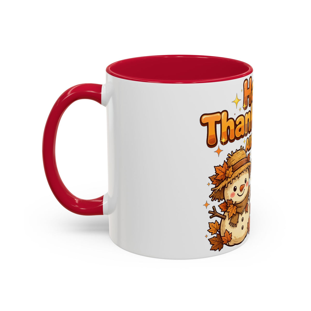 Happy Thanksgiving Pumpkin & Scarecrow Mug – Festive Fall Coffee Cup (11oz, 15oz)