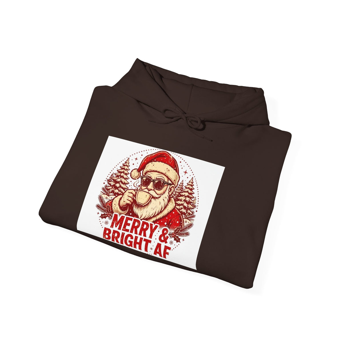 Merry & Bright AF Christmas Santa Hoodie