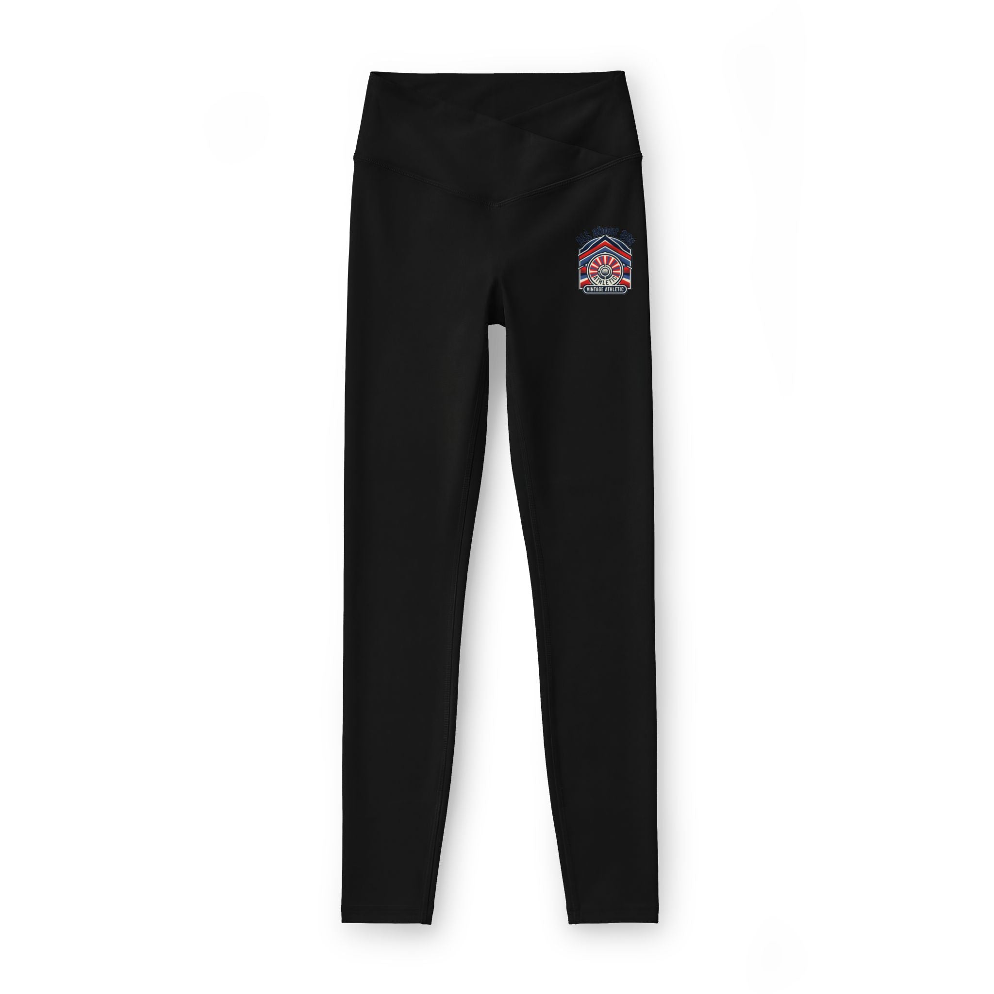 Leggings — ‘Camp Vibes’ Retro Patch High-Waist Women's Luxe Leggings