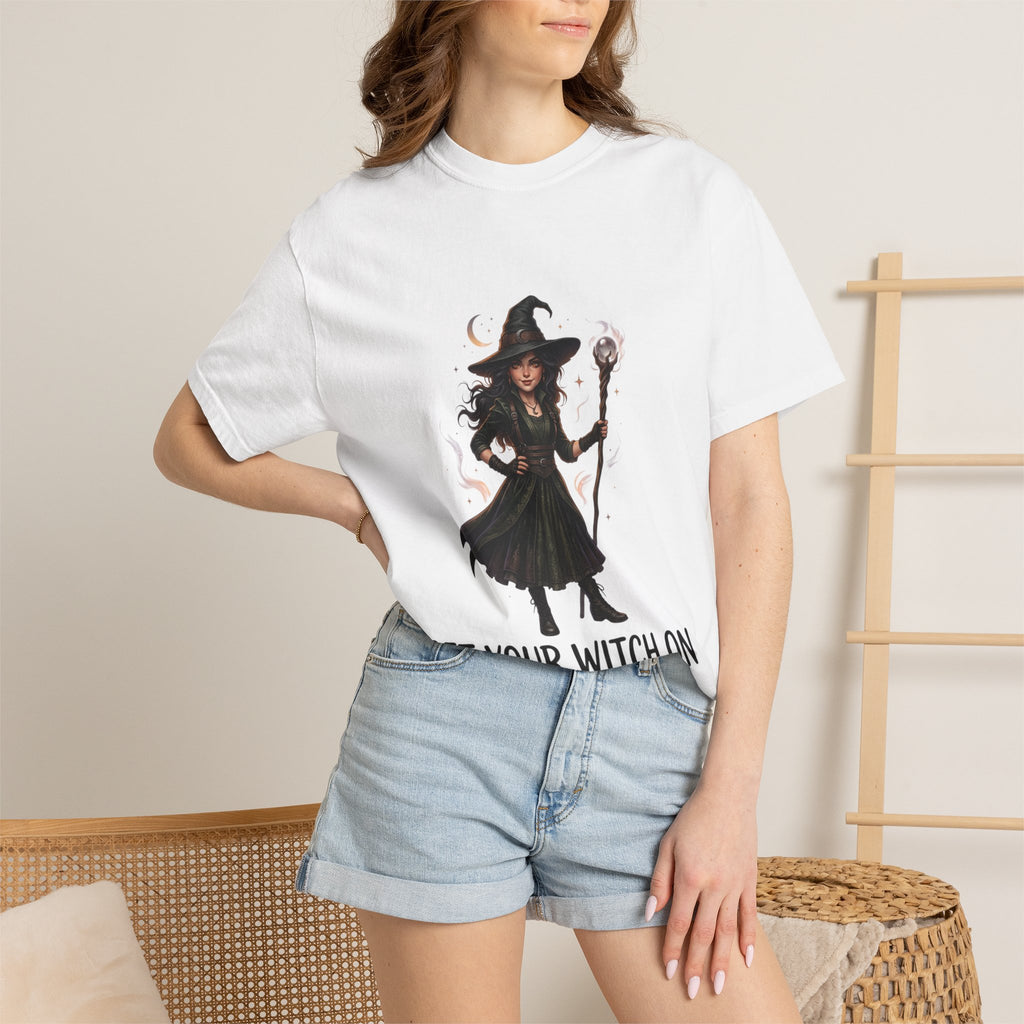Witch Graphic T-Shirt — "Get Your Witch On" Halloween Tee