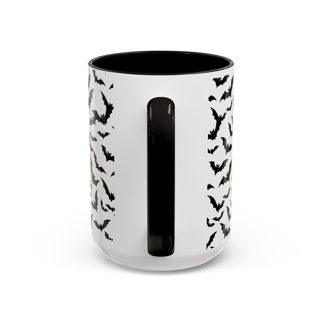Halloween Haunted Castle Coffee Mug — Colorful Bat Pattern 11oz/15oz
