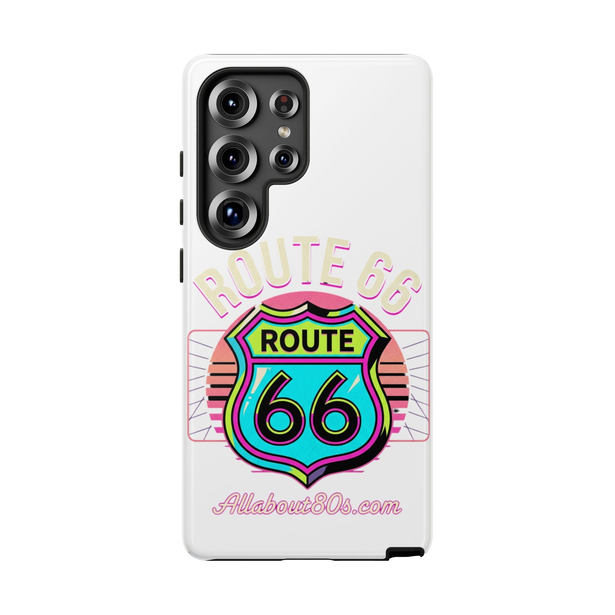 Route 66 Neon Phone Case — Retro Road Trip iPhone Cover